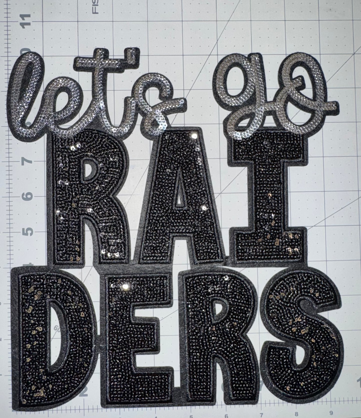 Let's Go Raiders Sequin Patch
