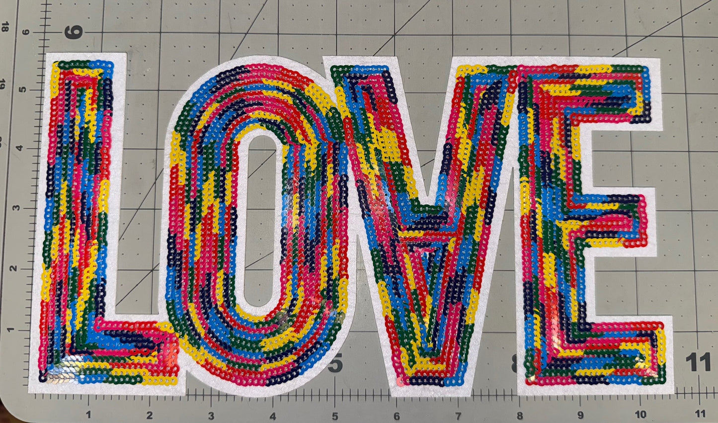 LOVE Sequin Patch