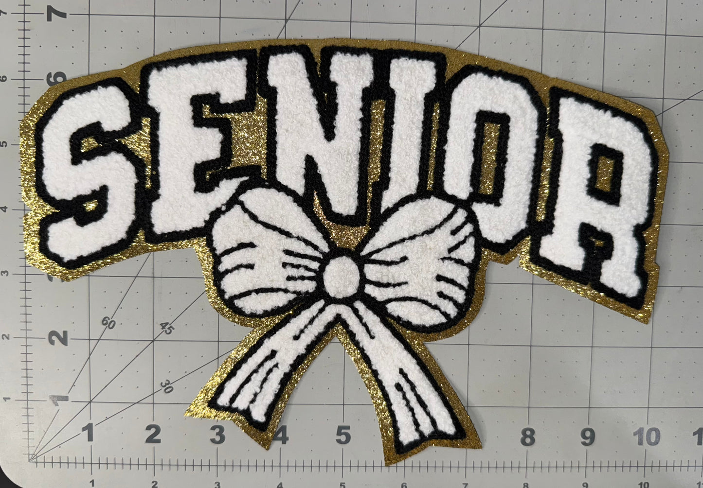 Senior White Chenille Patch