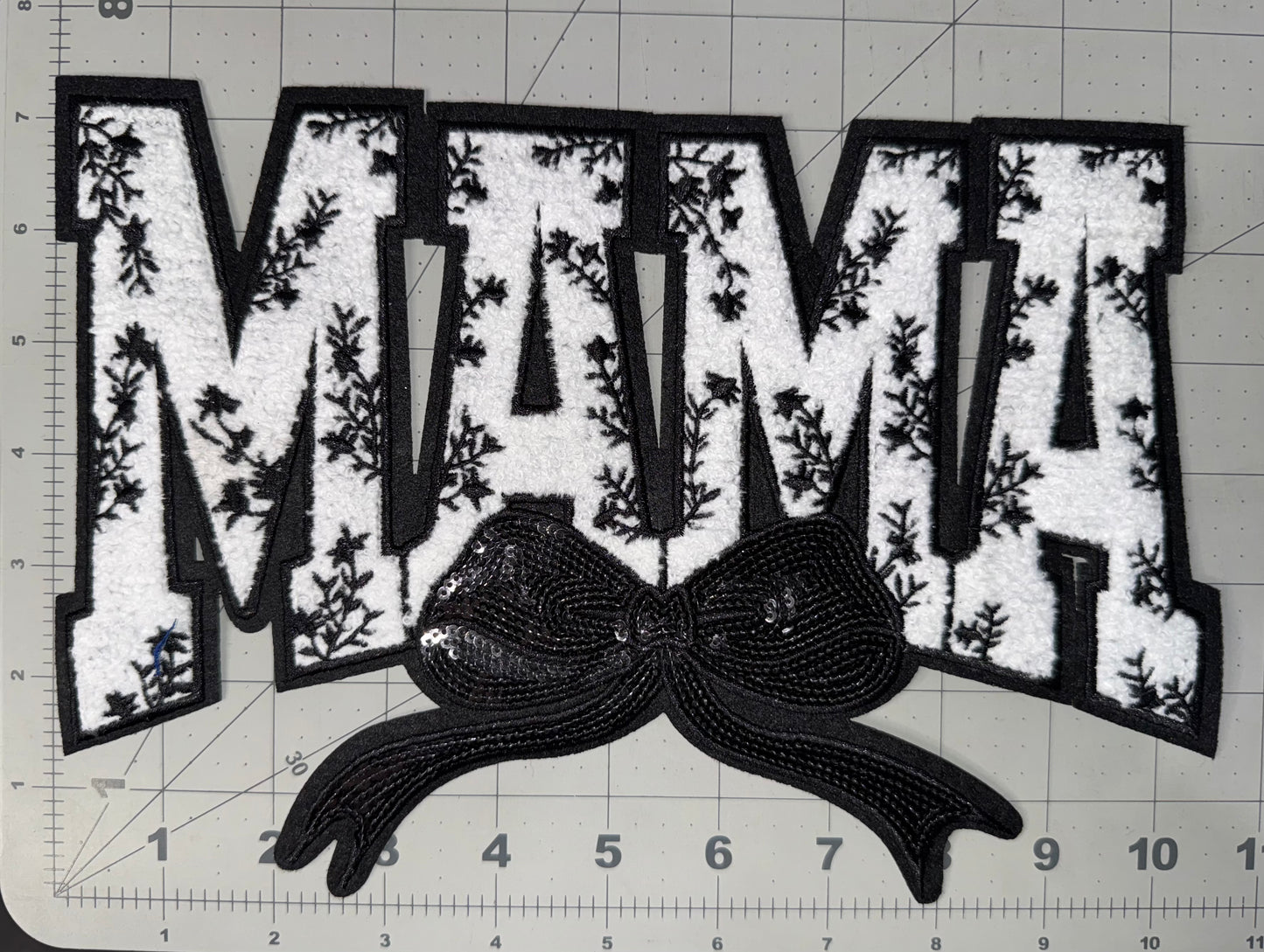 MAMA with Bow Chenille Patch