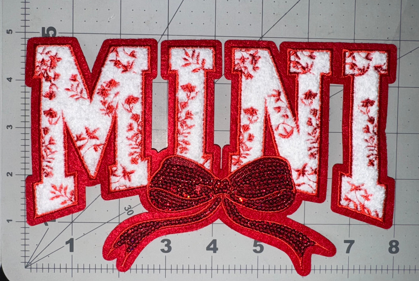 Mini with Bow Chenille Patch