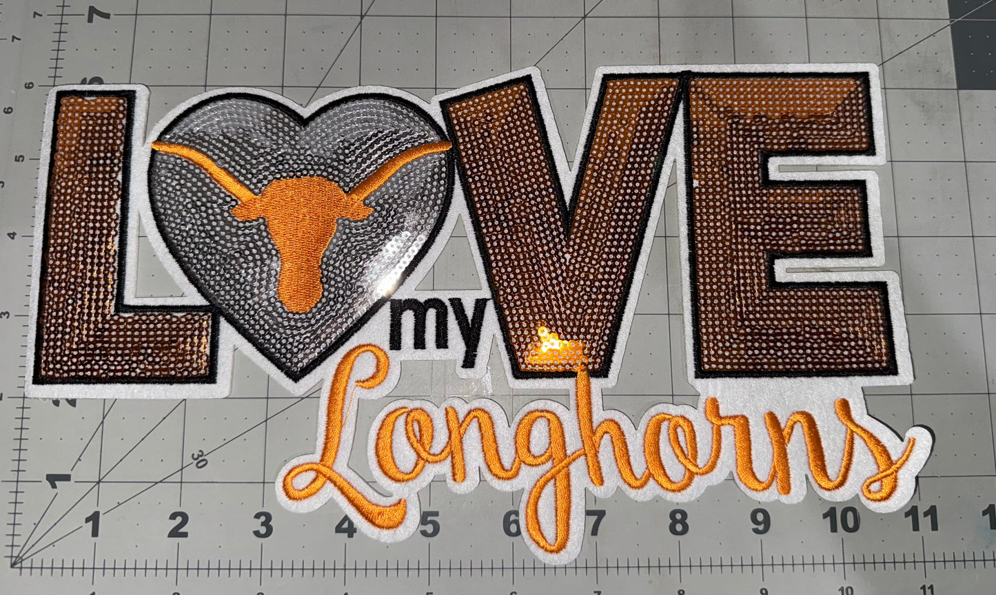 Love my Horns Sequin Patch