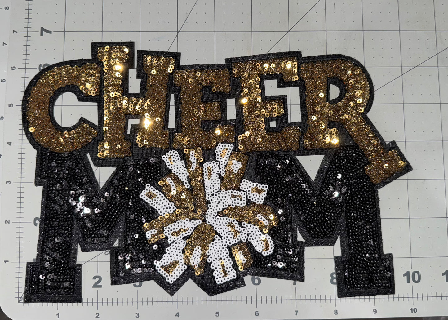 Cheer MOM Sequin Patch