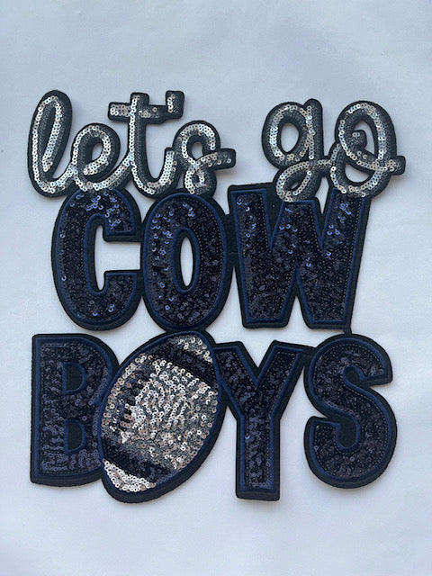 Lets go Cowboys Sequin Patch