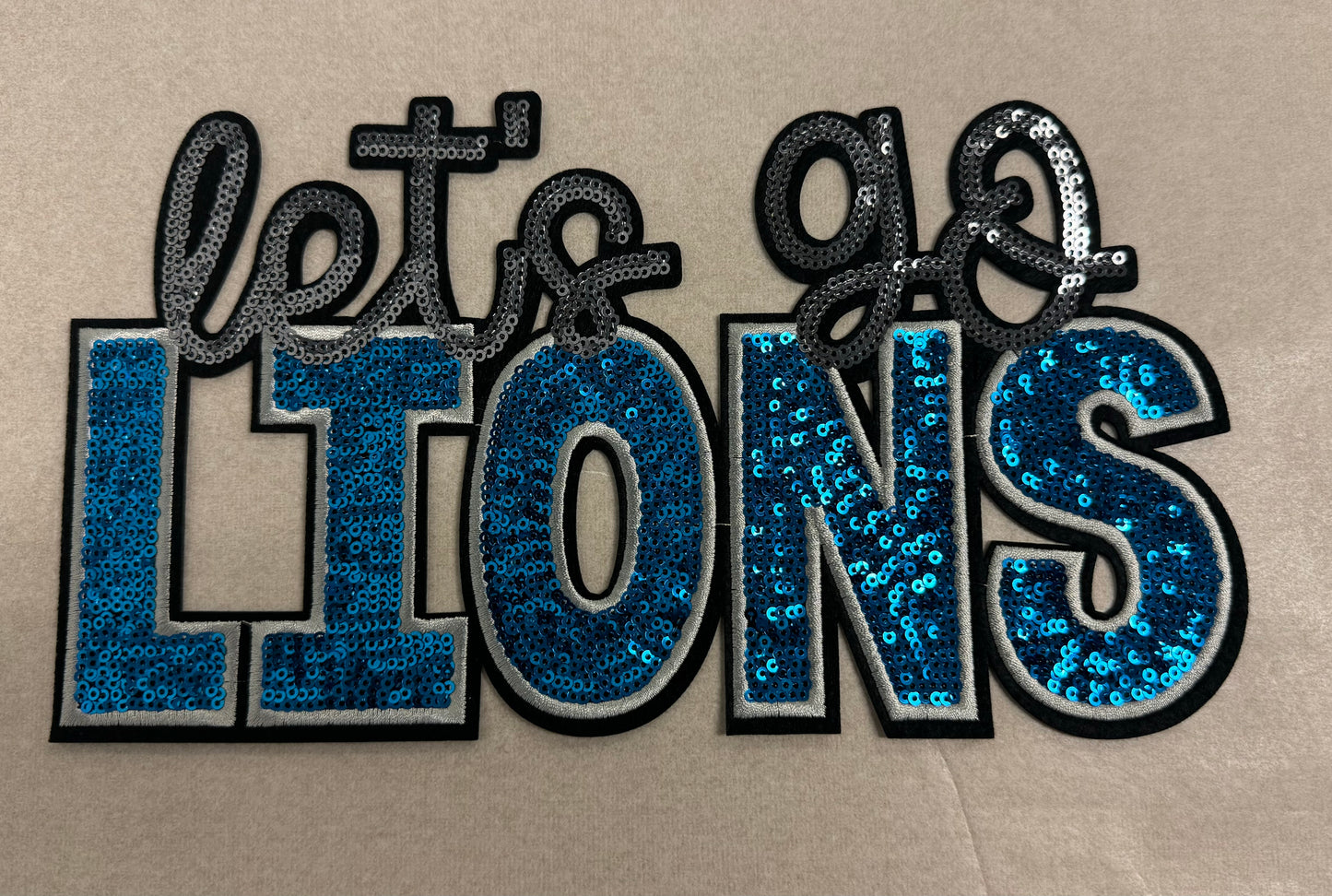 Let's Go Lions Sequin Patch