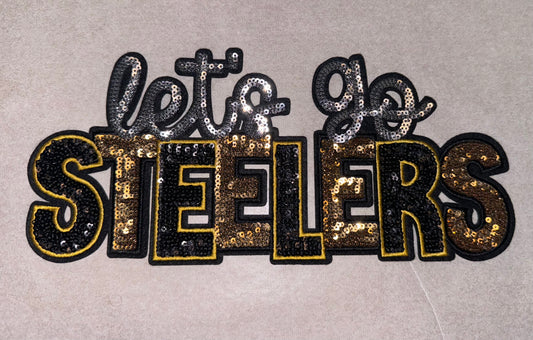 Let's Go Steelers Sequin Patch