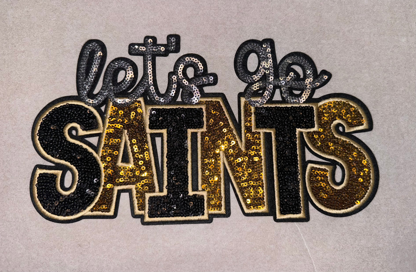 Let's Go Saints Sequin Patch