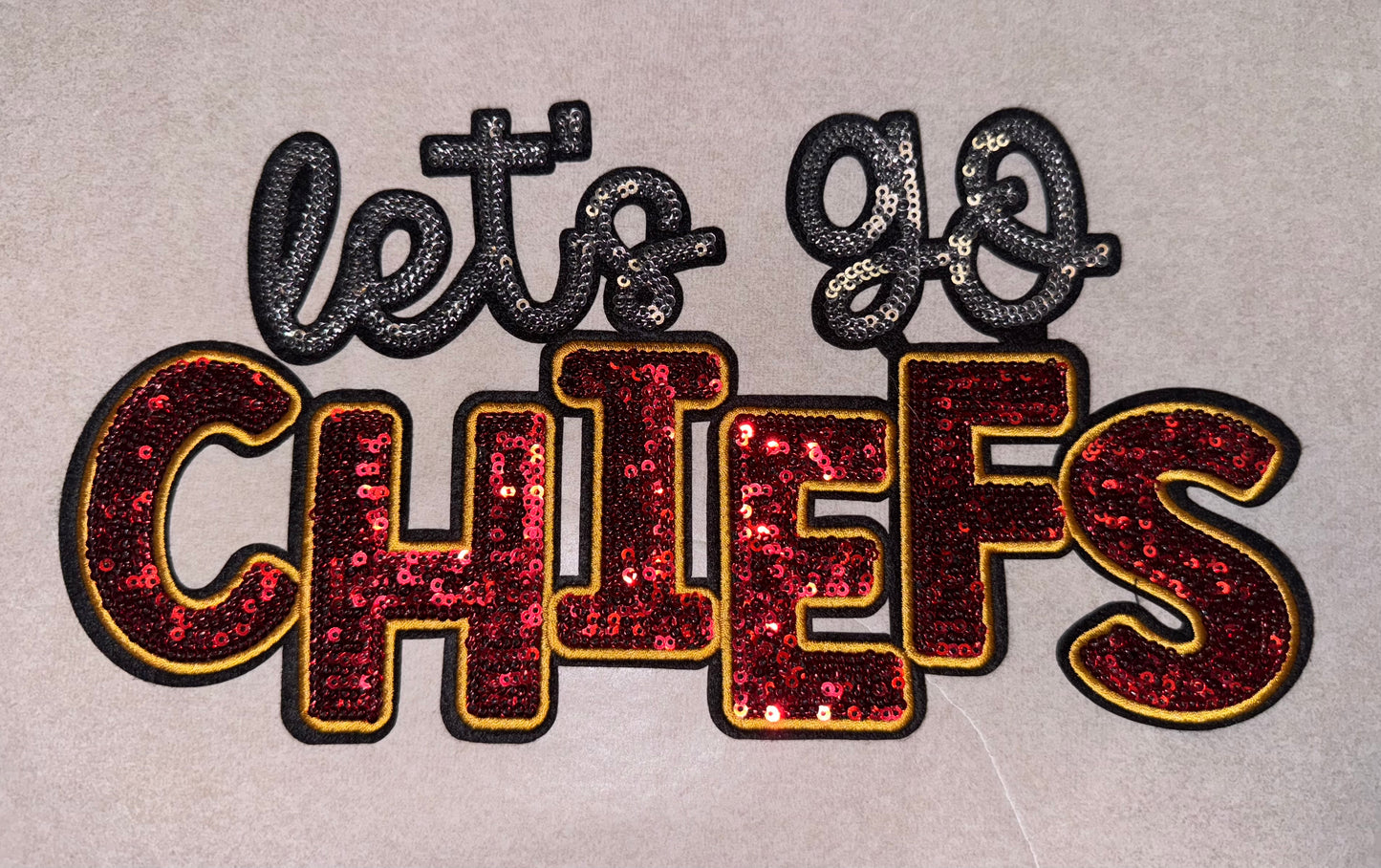 Let's Go Chiefs Sequin Patch