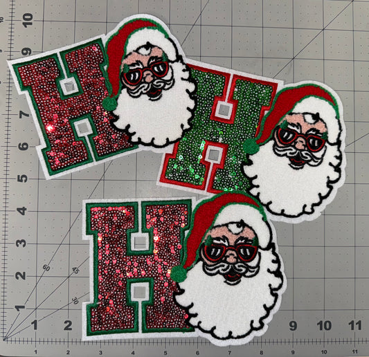 HO HO HO Santa Sequin Patch