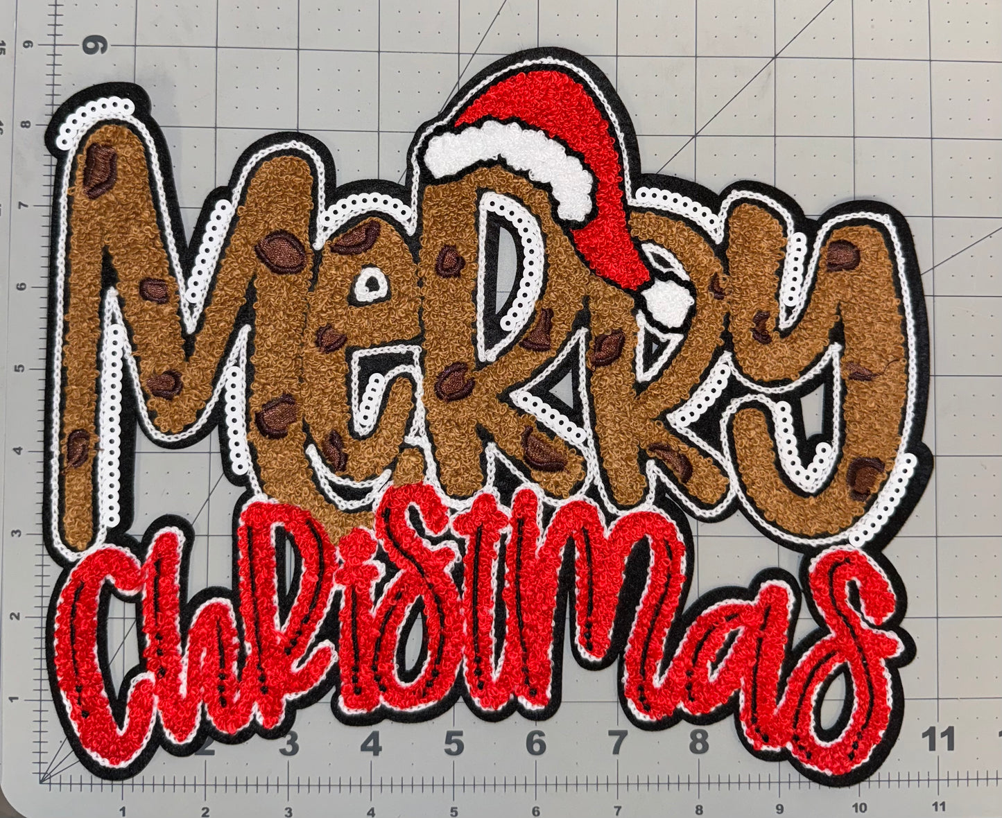 Merry Christmas Cookie Chenille Patch