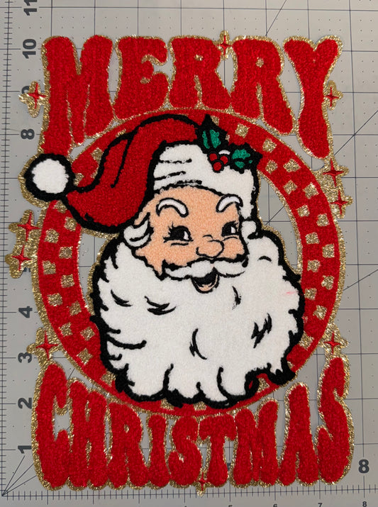 Merry Christmas Santa Chenille Patch