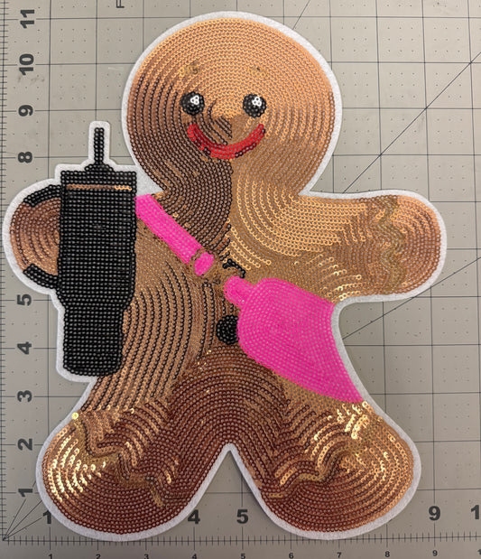 Gingerbread Man Sequin Patch