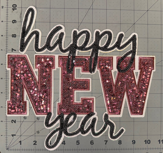 Happy New Year Sequin Patch