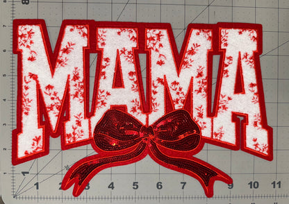 MAMA with Bow Chenille Patch