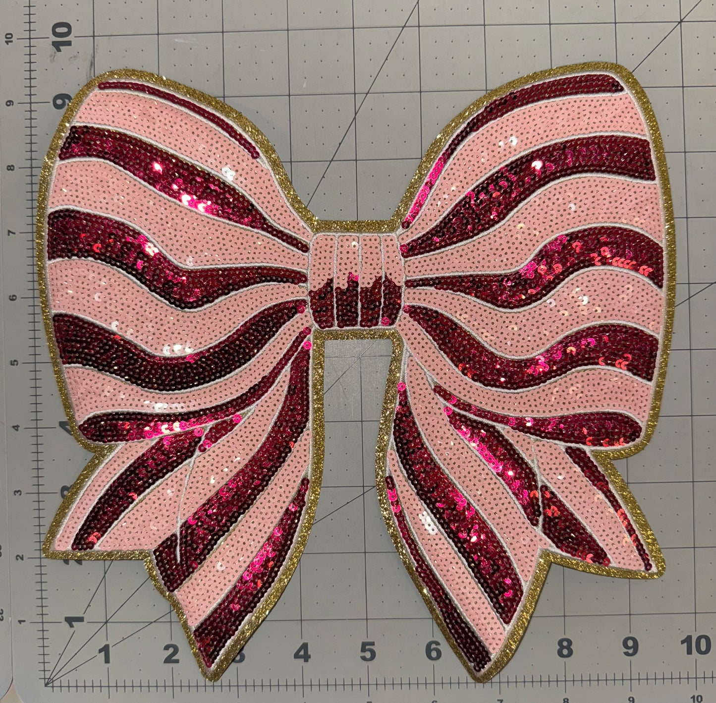 Stripped Bow Sequin Patch