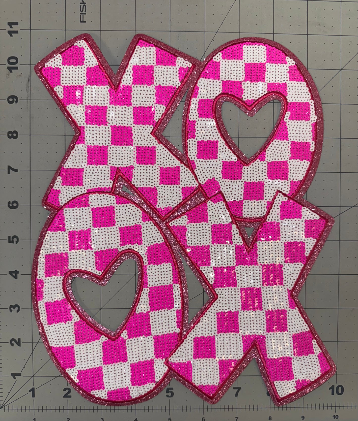 XOXO checkered Sequin Patch