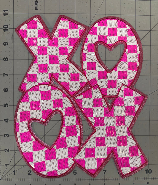 XOXO checkered Sequin Patch