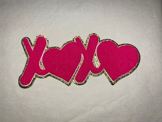 XOXO (Hot pink) Chenille Patch