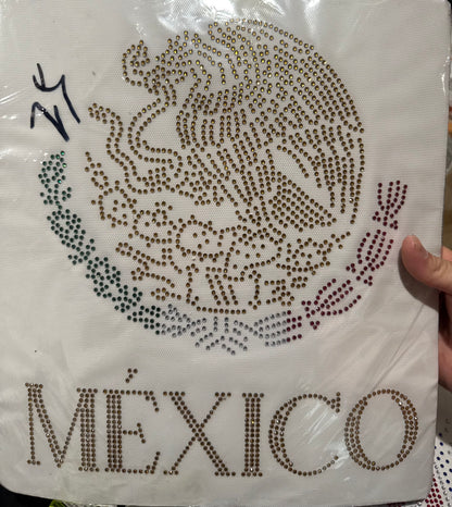 Mexico & USA Rhinestone Transfers