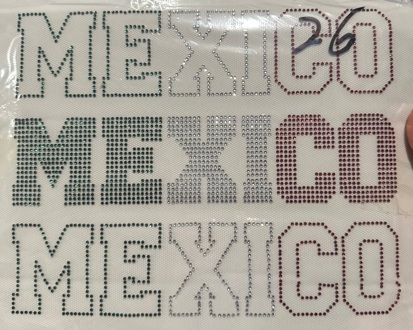 Mexico & USA Rhinestone Transfers