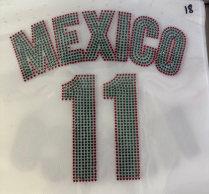 Mexico & USA Rhinestone Transfers