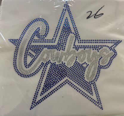 Cowboys Football Rhinestone Transfers