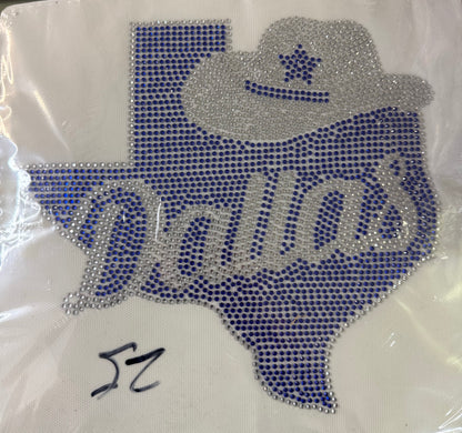 Cowboys Football Rhinestone Transfers