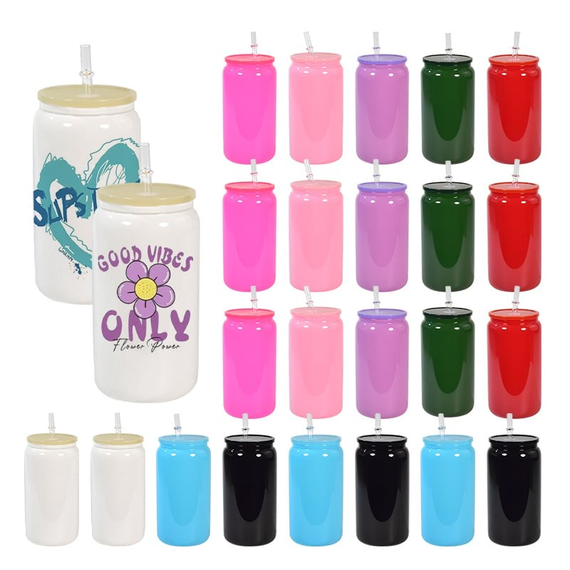 16oz Colored sublimation glass cups( black color is not for sublimation)