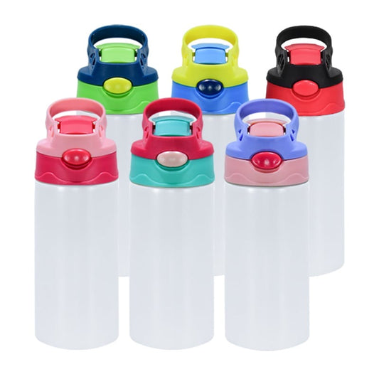 12oz Sublimation Straight Top Flip Kids Water Bottle