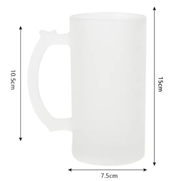 16oz frosted sublimation glass beer mugs