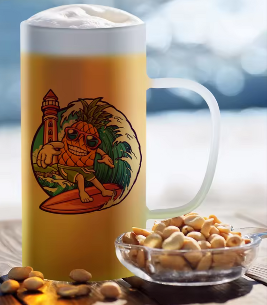 16oz frosted sublimation glass beer mugs