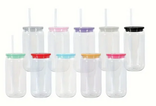 16oz clear acrylic plastic cups with colored lids(Not for sublimation)