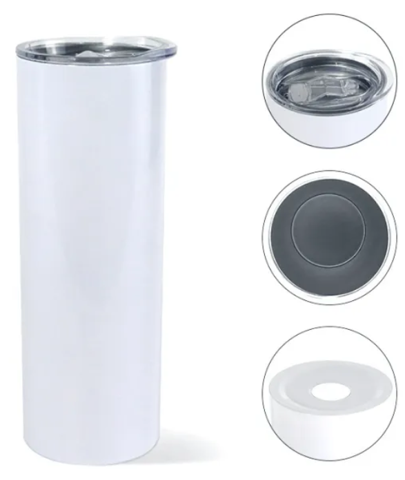 Flat bottom 20oz sublimation blanks straight skinny tumblers