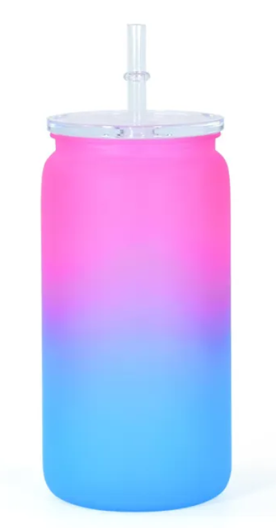 16oz Matte Colorful Gradient Plastic Cups, BPA FREE