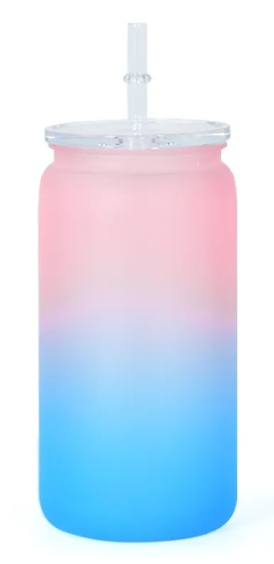 16oz Matte Colorful Gradient Plastic Cups, BPA FREE