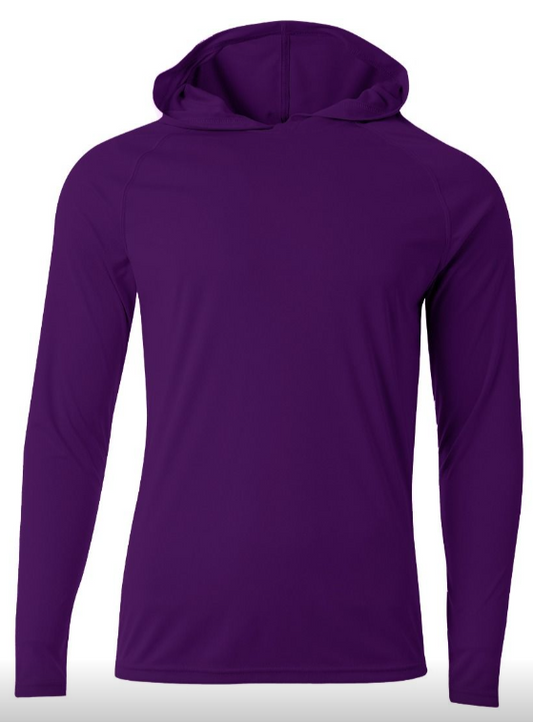 A4 Cooling Performance Long Sleeve Hooded Tee N3409 Adult