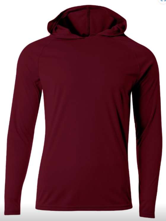 A4 Cooling Performance Long Sleeve Hooded Tee N3409 Adult
