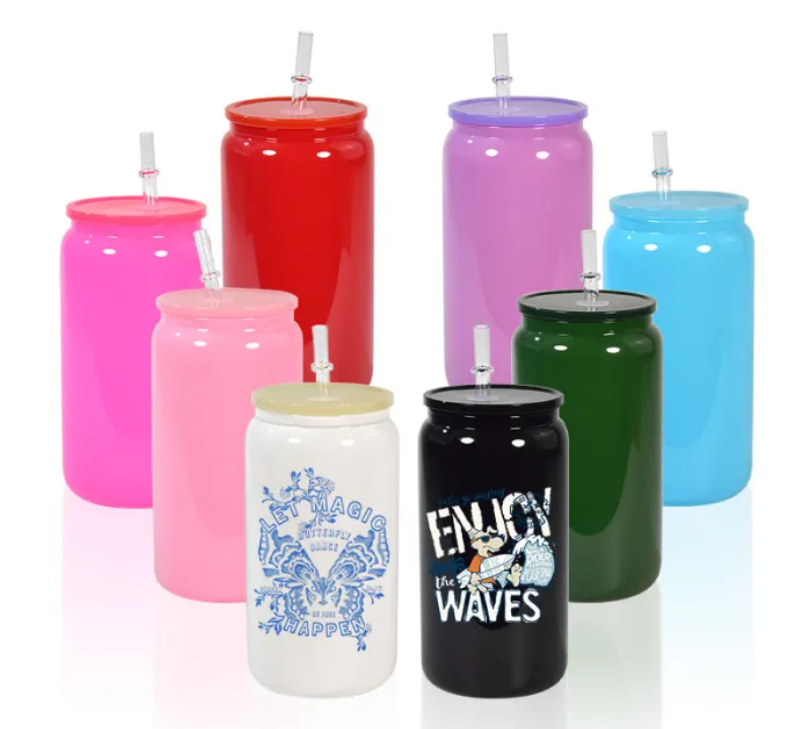 16oz Colored sublimation glass cups( black color is not for sublimation)