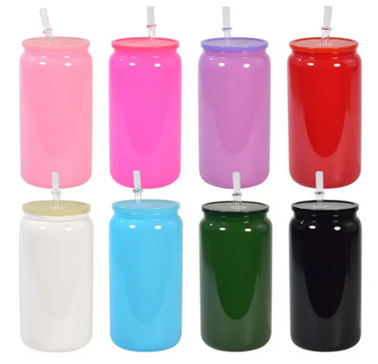 16oz Colored sublimation glass cups( black color is not for sublimation)